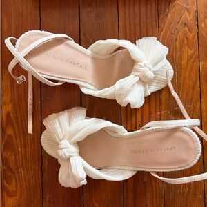 Loeffler Randall Cream Bow Sandals
